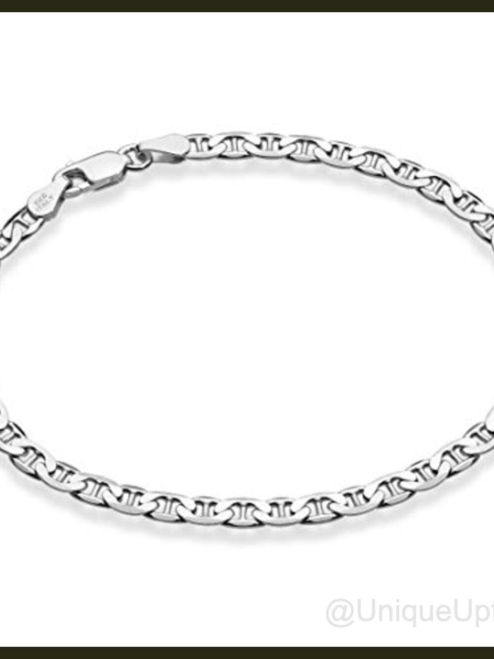 Italian 925 Sterling Silver 4mm Mariner Anklet for Women Men
